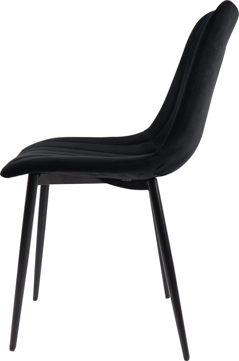 Stol i svart sammet - Kayla - Svart - Products - Möbler - Fåtölj & stolar - Matstol & köksstol