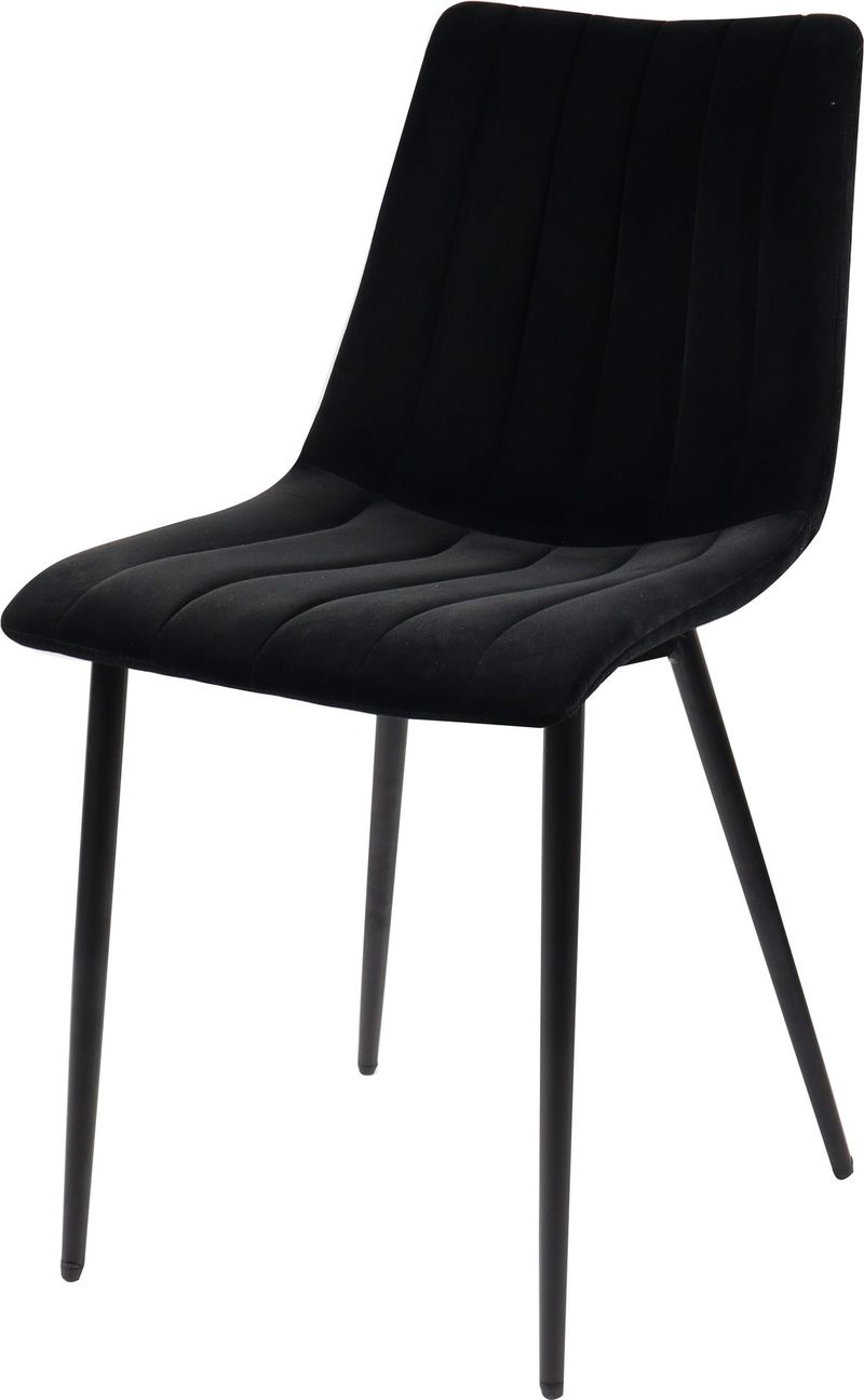 Stol i svart sammet - Kayla - Svart - Products - Möbler - Fåtölj & stolar - Matstol & köksstol