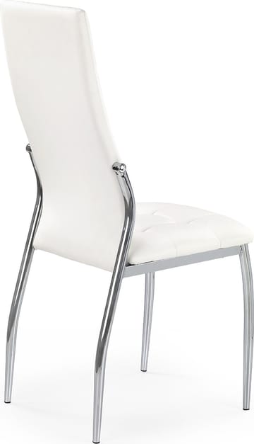 Stol i vit PU med kromade ben - vit/krom - Products - Möbler - Fåtölj & stolar - Matstol & köksstol