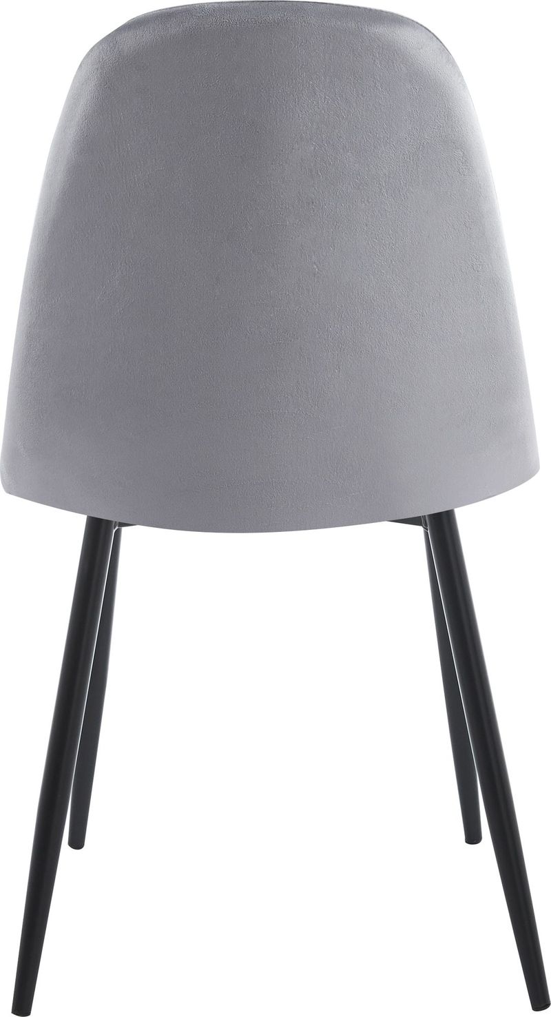 Stol ljusgrå sammet med svarta ben - Ljusgrå sammet med svarta matta stålben - Products - Möbler - Fåtölj & stolar - Matstol & köksstol