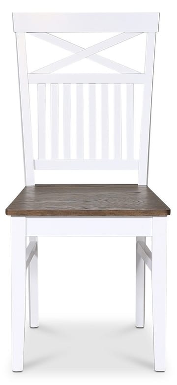 Stol med kryss i ryggen - Vit / Brunoljad ek - Skagen - Vitlack och brunoljad ek-fanér - Products - Möbler - Fåtölj & stolar - Matstol & köksstol