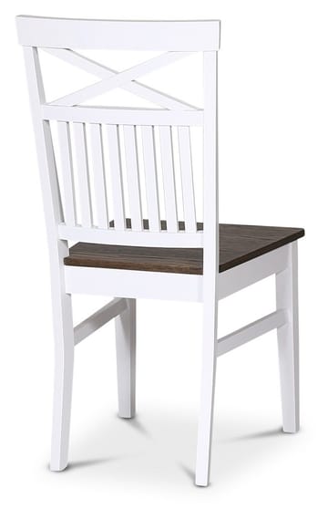 Stol med kryss i ryggen - Vit / Brunoljad ek - Skagen - Vitlack och brunoljad ek-fanér - Products - Möbler - Fåtölj & stolar - Matstol & köksstol