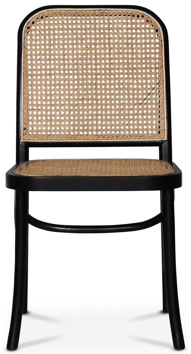 Stol svart med rotting i rygg och sits - Tone, Svart / Rotting