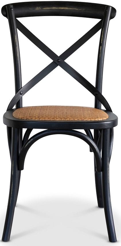 Stol svart med rottingsits - Gaston - Svart vintage - Products - Möbler - Fåtölj & stolar - Matstol & köksstol