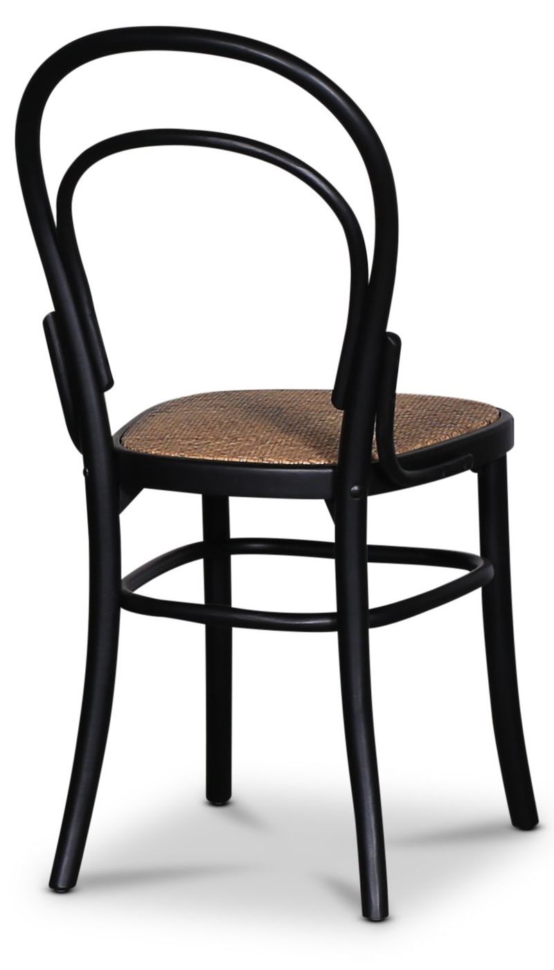 Tona svart stol i böjträ med rottingsits - Svart - Products - Möbler - Fåtölj & stolar - Matstol & köksstol