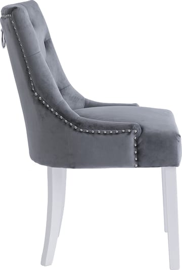 Tuva Stol i grå sammet - Grå sammet - Products - Möbler - Fåtölj & stolar - Matstol & köksstol