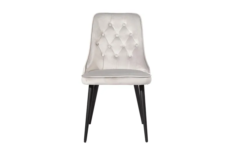 Velvet Deluxe Sammetstol - Svart/Grå - Products - Möbler - Fåtölj & stolar - Matstol & köksstol
