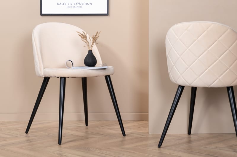 Velvet Stitches Matstol - Svart - Products - Möbler - Fåtölj & stolar - Matstol & köksstol