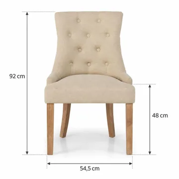 Viktoria Matstol med Nitar - Beige/Vintage - Products - Möbler - Fåtölj & stolar - Matstol & köksstol