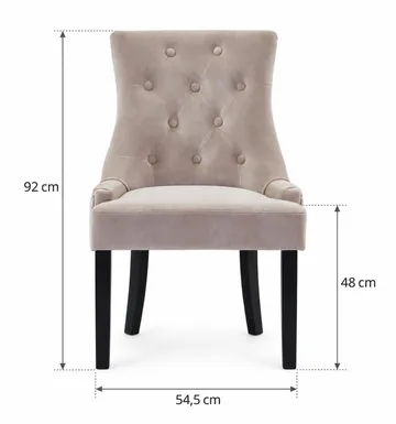 Viktoria Matstol Sammet - Sand/Beige - Products - Möbler - Fåtölj & stolar - Matstol & köksstol