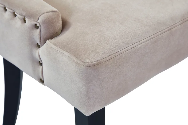 Viktoria Matstol Sammet - Sand/Beige - Products - Möbler - Fåtölj & stolar - Matstol & köksstol
