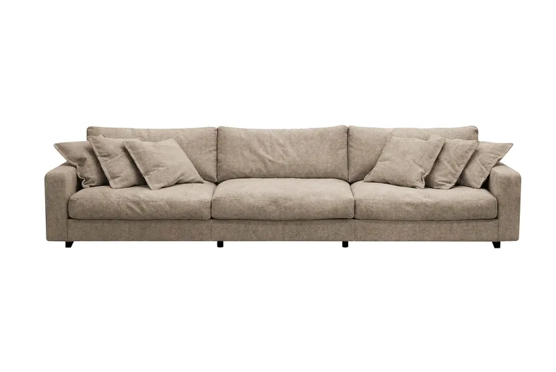 Valencia Extra Djup 5-sits Soffa i Chenille, Brun
