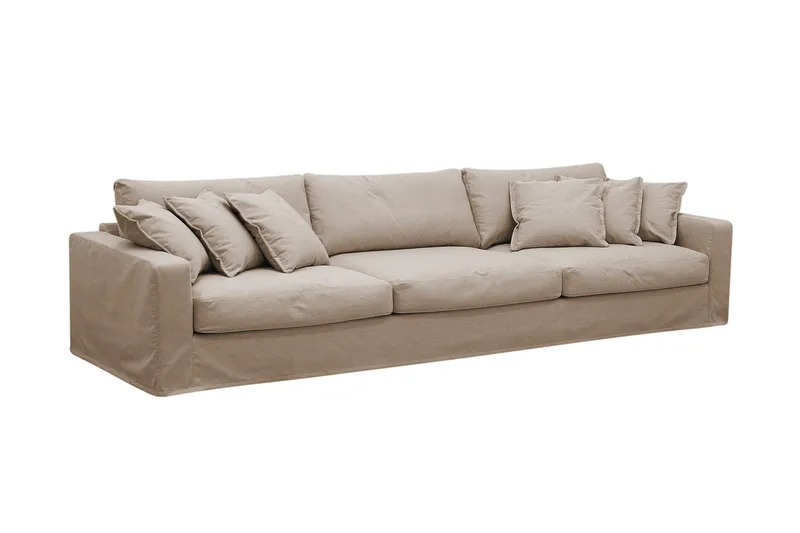 Valencia Extra Djup 5-sits Soffa med avtagbar och tvättbar klädsel - Ljusbrun - Products - Möbler - Soffa