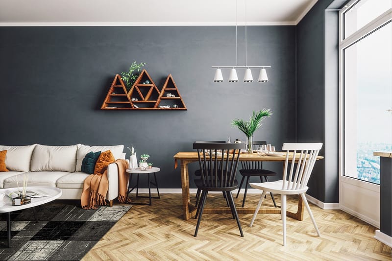 London Square Friezematta 133x190, Svart/Grå