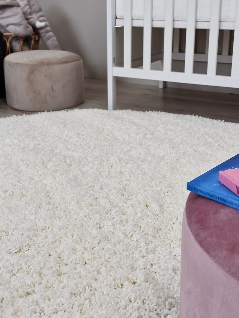 Lounge Ryamatta 240 cm Rund - Vit - Products - Textil & mattor - Matta - Modern matta - Ryamatta