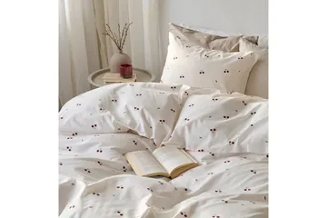 Påslakanset Enkelsäng 2-Dels Körsbär Sand - Products - Textil & mattor - Sängkläder - Bäddset & påslakanset - Påslakanset enkelsäng