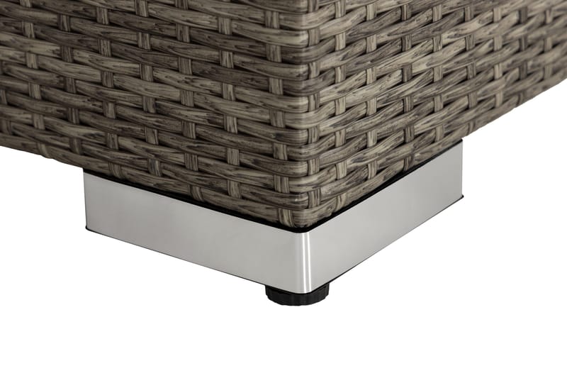 Bahamas Divanmodul - Loungebord utomhus 75x75 cm till soffgrupp i konstrotting med glasskiva - Grå / Svart dyna - Products - Utemöbler & utemiljö - Övrigt utemöbler - Moduler utesoffa