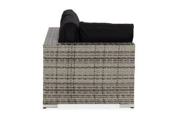 Bahamas Högermodul utomhus 140 cm i konstrotting - Grå / Svarta dynor - Products - Utemöbler & utemiljö - Övrigt utemöbler - Moduler utesoffa