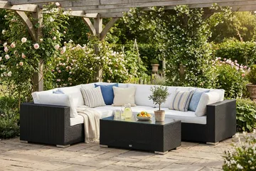 Bahamas Högermodul utomhus 140 cm i konstrotting - Svart - Products - Utemöbler & utemiljö - Övrigt utemöbler - Moduler utesoffa