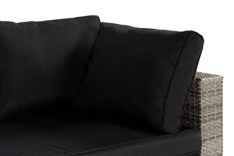 Bahamas Hörnmodul utomhus i konstrotting - Grå / Svarta dynor - Products - Utemöbler & utemiljö - Övrigt utemöbler - Moduler utesoffa