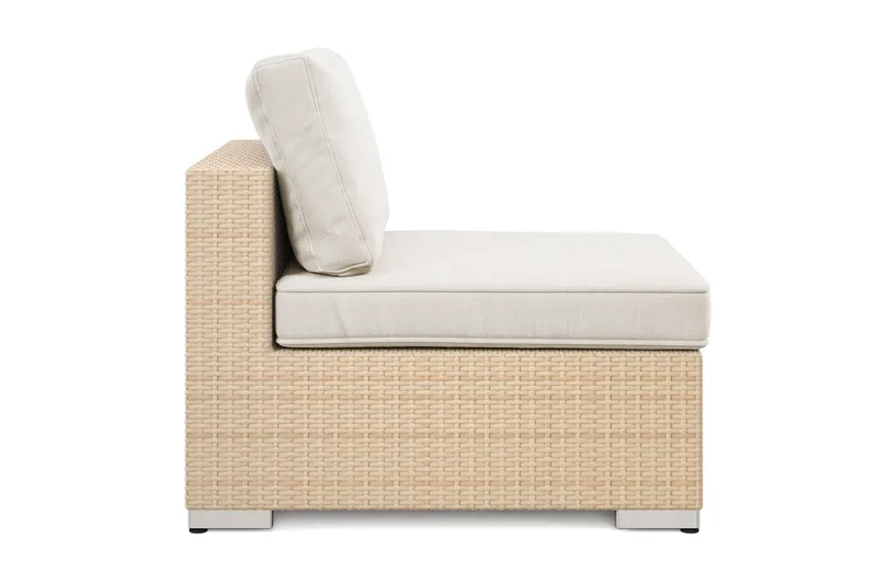 Bahamas Mittmodul utomhus i konstrotting med Ljus vattenavisande dyna - Beige - Products - Utemöbler & utemiljö - Övrigt utemöbler - Moduler utesoffa - Mittmodul utesoffa