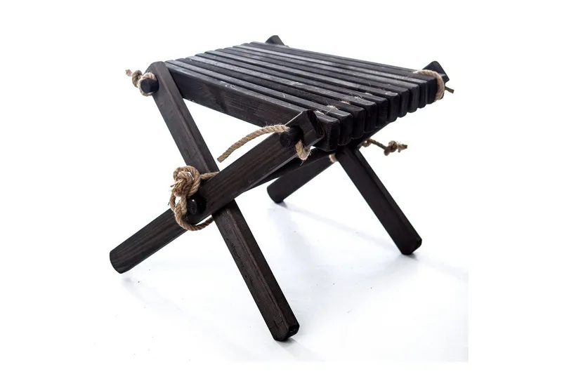 Fotpall EcoFurn Lilli Furu Oljad Svart, Furu Oljad Svart