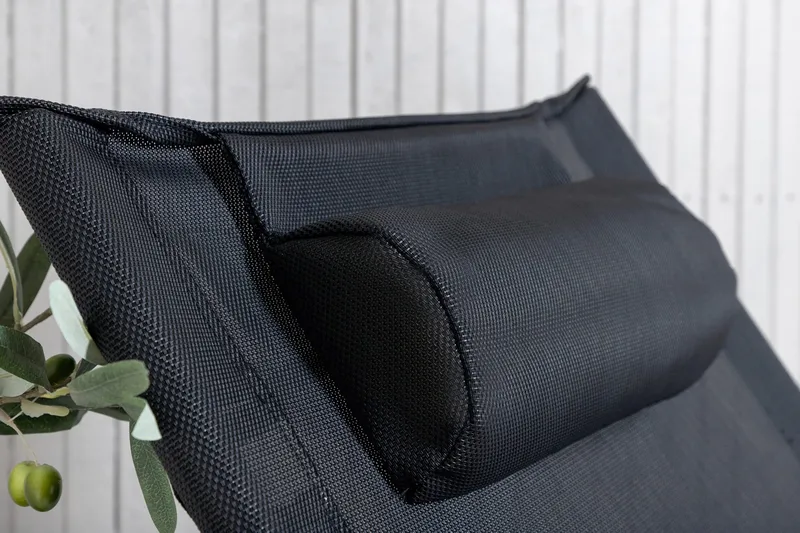 Seville Relaxstol Vikbar med Dyna - Svart - Products - Utemöbler & utemiljö - Balkong & altan - Balkongmöbler - Balkongstol