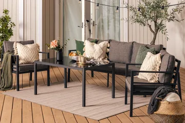 Ariany Soffgrupp - Svart / Gråa dynor - Products - Utemöbler & utemiljö - Loungemöbler - Loungeset & loungegrupp