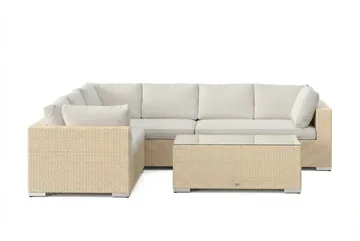 Bahamas L-formad utesoffa höger, 6-sits med bord - Beige - Products - Utemöbler & utemiljö - Loungemöbler - Loungeset & loungegrupp