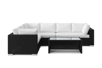 Bahamas L-formad utesoffa höger, 6-sits med bord och hylla - Svart - Products - Utemöbler & utemiljö - Loungemöbler - Loungeset & loungegrupp