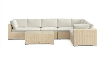 Bahamas L-formad utesoffa vänster, 7-sits med bord - Beige - Products - Utemöbler & utemiljö - Loungem öbler - Loungeset & loungegrupp