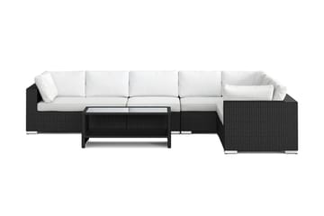 Bahamas L-formad utesoffa vänster, 7-sits med bord och hylla - Svart - Products - Utemöbler & utemiljö - Loungemöbler - Loungeset & loungegrupp