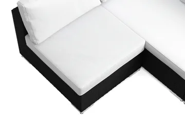 Bahamas U-formad utomhus loungegrupp med öppet avslut, 8-sits med bord - Svart - Products - Utemöbler & utemiljö - Loungemöbler - Loungeset & loungegrupp