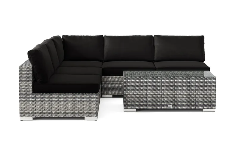 Bahamas utomhus hörnsoffa 5-sits vändbar med öppet avslut och bord - Grå - Products - Utemöbler & utemiljö - Loungemöbler - Loungeset & loungegrupp