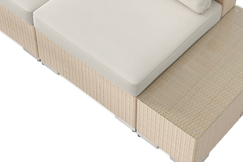 Bahamas utomhus hörnsoffa 5-sits vändbar med öppet avslut och bord med hylla - Beige - Products - Utemöbler & utemiljö - Loungemöbler - Loungeset & loungegrupp