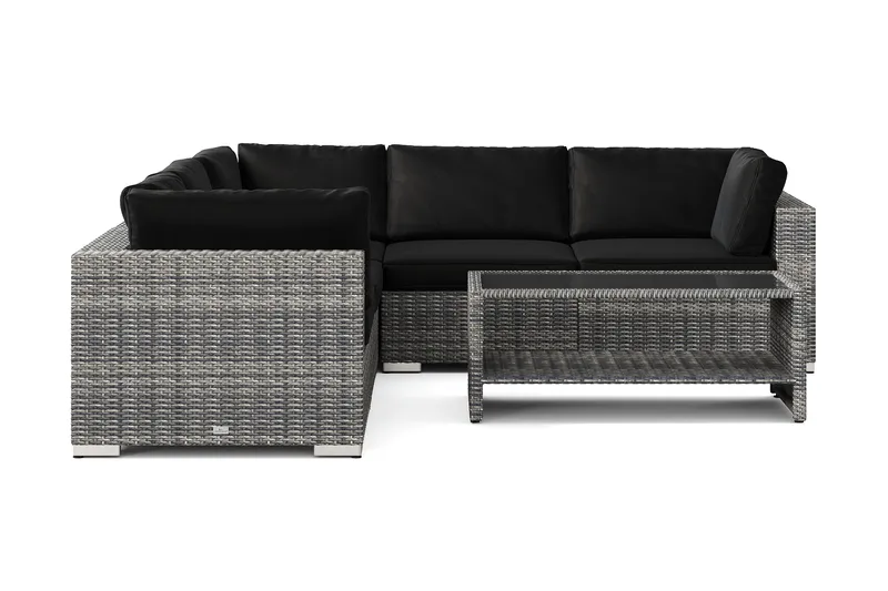 Bahamas utomhus hörnsoffa 5-sits vändbar och bord med hylla - Grå - Products - Utemöbler & utemiljö - Loungemöbler - Loungeset & loungegrupp