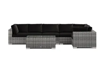Bahamas utomhus hörnsoffa 6-sits vändbar med bord - Grå - Products - Utemöbler & utemiljö - Loungemöbler - Loungeset & loungegrupp