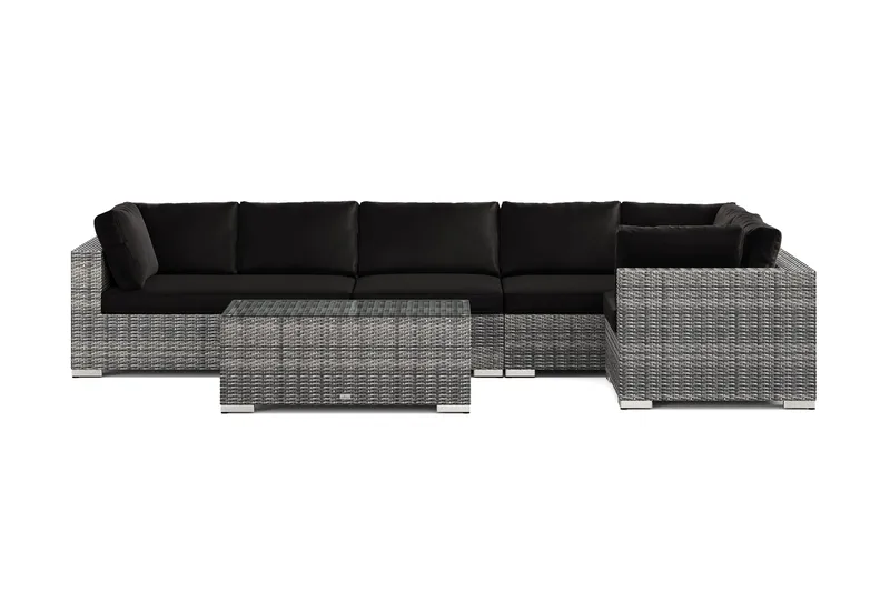 Bahamas utomhus hörnsoffa 6-sits vändbar med bord - Grå - Products - Utemöbler & utemiljö - Loungemöbler - Loungeset & loungegrupp