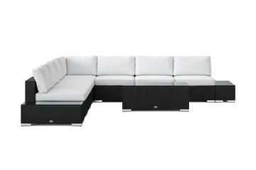 Bahamas utomhus hörnsoffa 7-sits vändbar med öppet avslut och bord - Svart - Products - Utemöbler & utemiljö - Loungemöbler - Loungeset & loungegrupp