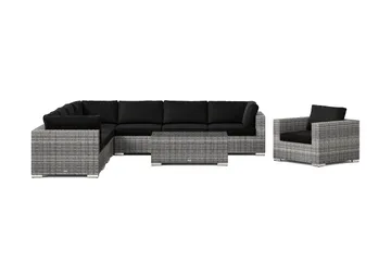 Bahamas utomhus hörnsoffa 8-sits vändbar med fåtölj och bord - Grå - Products - Utemöbler & utemiljö - Loungemöbler - Loungeset & loungegrupp