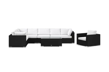 Bahamas utomhus L-soffa höger 8-sits med fåtölj och bord - Svart - Products - Utemöbler & utemiljö - Loungemöbler - Loungeset & loungegrupp