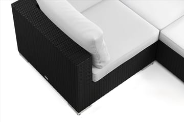 Bahamas utomhus U-soffa 7-sits vändbar divan med öppet avslut och bord med hylla - Svart - Products - Utemöbler & utemiljö - Loungemöbler - Loungeset & loungegrupp