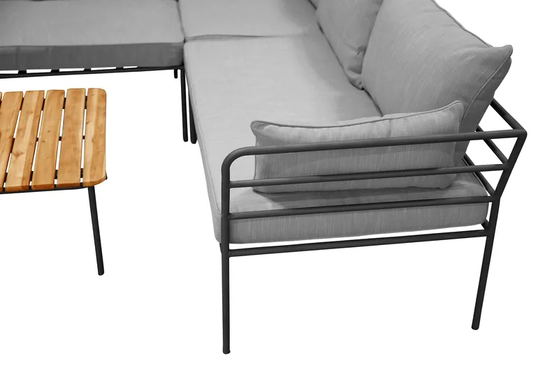 Penh Hörnsoffa Utomhus - Svart/Natur - Products - Utemöbler & utemiljö - Loungemöbler - Loungeset & loungegrupp