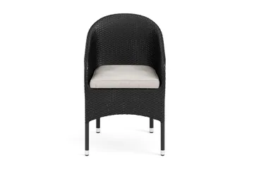 Thor loungestol utomhus i konstrotting med beige sittdyna - Svart - Products - Utemöbler & utemiljö - Loungemöbler - Loungestol utomhus