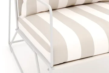 Usteryd loungefåtölj utomhus i järn med vattenavisande randig dyna - Beige / Vit - Products - Utemöbler & utemiljö - Loungemöbler - Loungestol utomhus