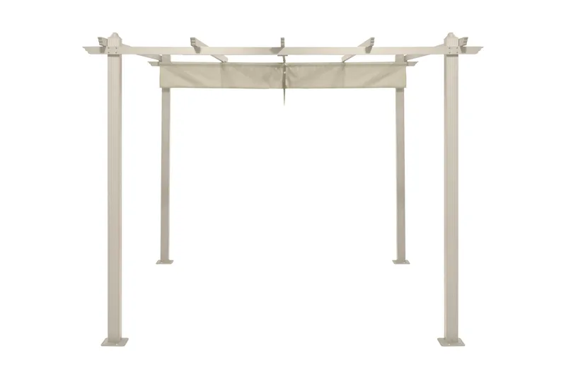 Porto Stor Pergola 4x3 m i aluminium med tak - Beige - Products - Utemöbler & utemiljö - Solskydd - Pergola