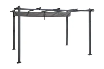 Porto Stor Pergola 4x3 m i aluminium med tak - Mörkgrå - Products - Utemöbler & utemiljö - Solskydd - Pergola