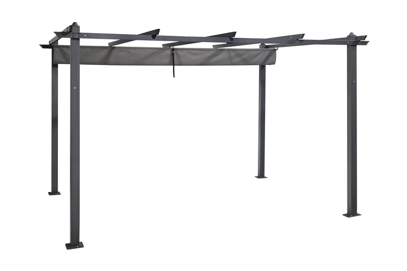 Porto Stor Pergola 4x3 m i aluminium med tak - Mörkgrå - Products - Utemöbler & utemiljö - Solskydd - Pergola
