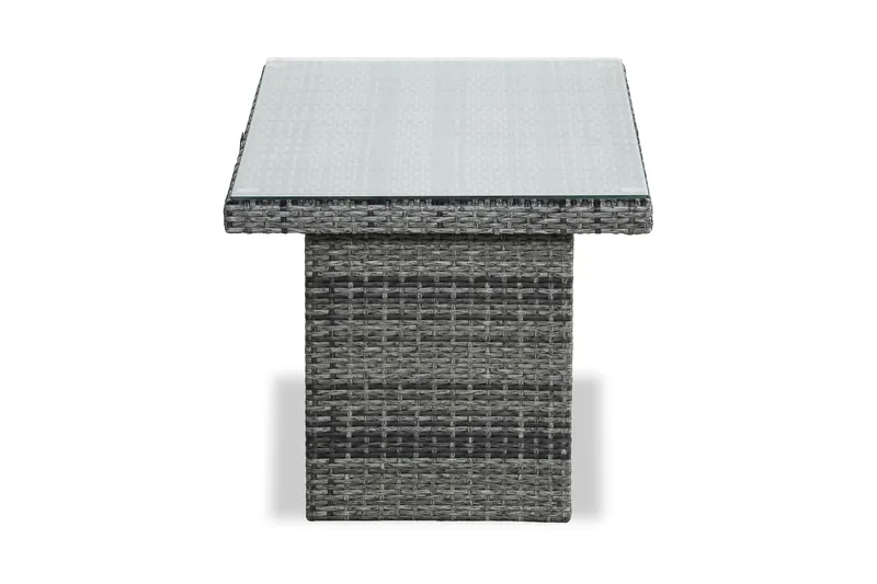 Bahamas Loungebord och Soffbord Utomhus 100 cm Konstrotting Glas - Grå - Products - Utemöbler & utemiljö - Utebord & trädgårdsbord - Loungebord & soffbord utomhus