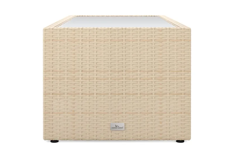 Bahamas Soffbord med hylla Utomhus 113 cm Konstrotting - Beige - Products - Utemöbler & utemiljö - Utebord & trädgårdsbord - Loungebord & soffbord utomhus